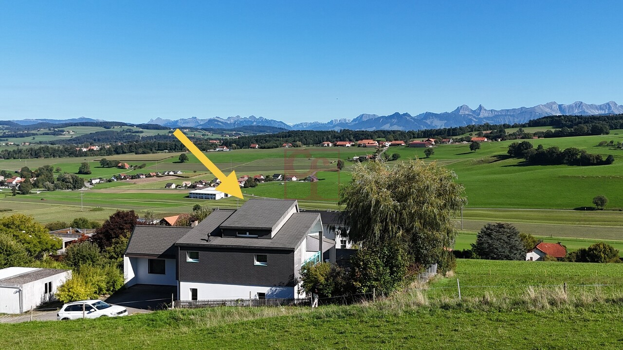 Siviriez - 5.5 pièces avec jardin privatif et cave de 16 m² - Situation par rapport au village