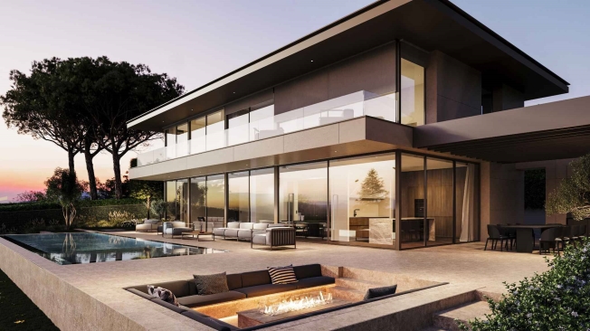 Außergewöhnliche Villa am See – Spiegelpool und Wellnessbereiche -  Bild 1