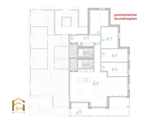 Grosszügige 5.5 Zimmerwohnung im Obergeschoss - MFH Imbach - 2D EG 5.5