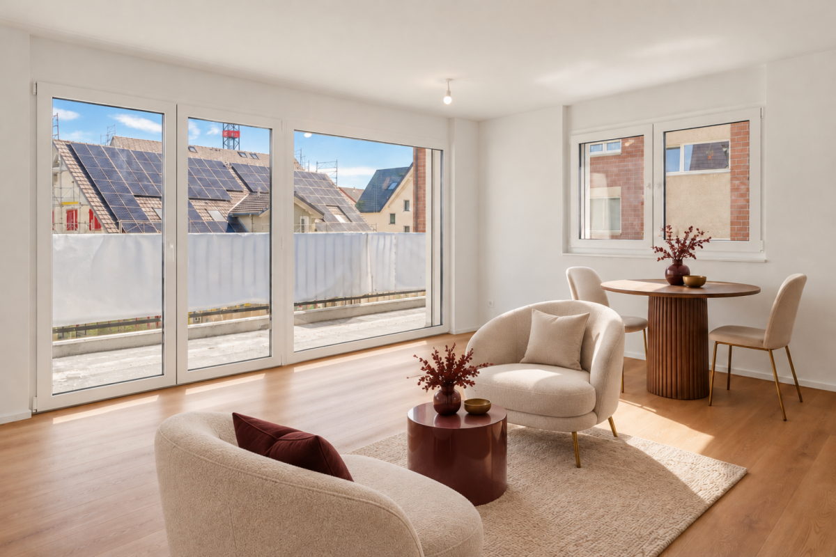 Neue 3.5-Zimmer-Wohnung mit Balkon, Reduit und hochwertiger Küche -  Bild 2