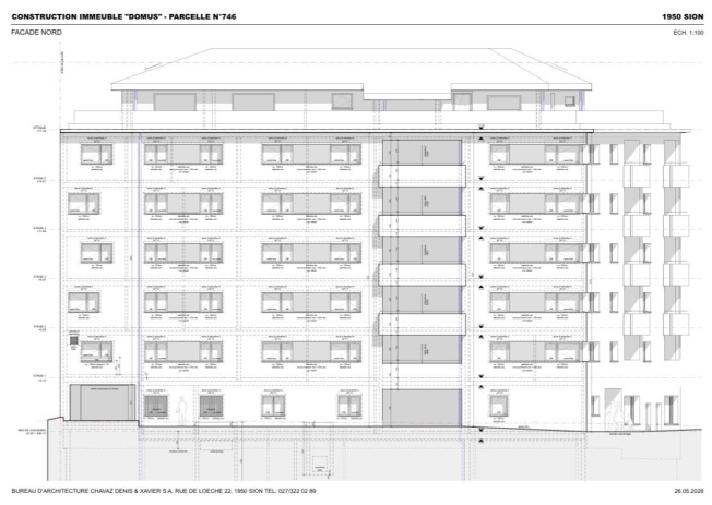 Wohnungsquerung 4,5 Zimmer 4. Stock im Zentrum der Stadt Sion in der Nähe des Bahnhofs -  Bild 2