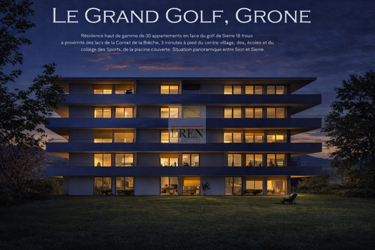 Attique 3,5 pièces de 103 m2 avec terrasse de 52 m2 sud-est à Grône - Attique 3,5 pièces neuf à vendre à Grône