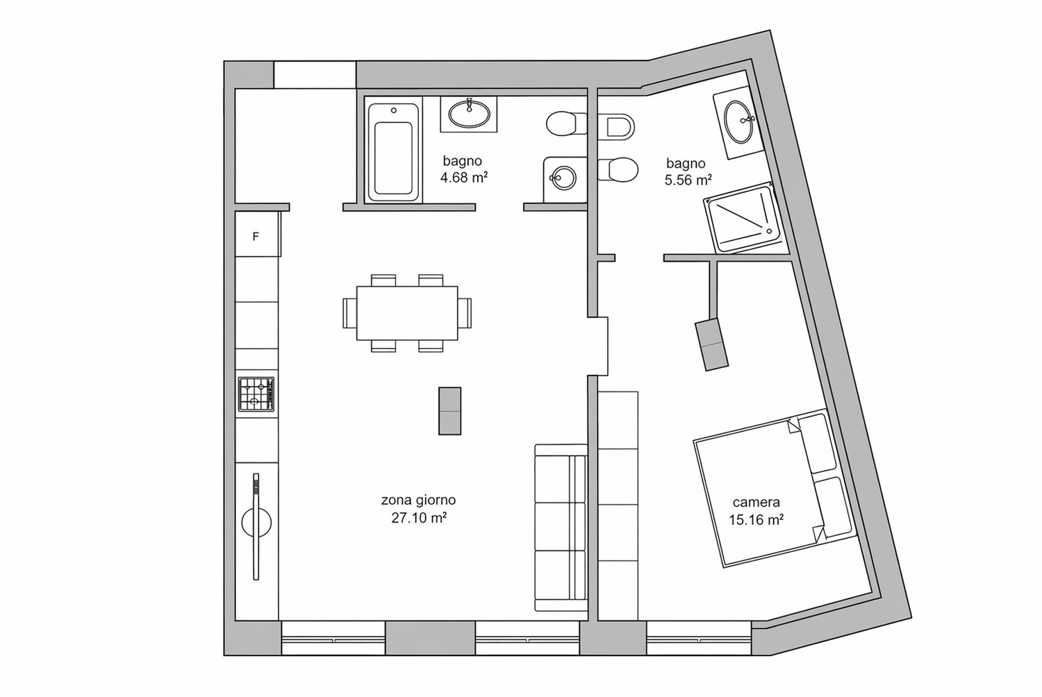 STUPENDO E NUOVO PIED-Ã-TERRE DI 2.5 LOCALI A LUGANO CENTRO -  Bild 7