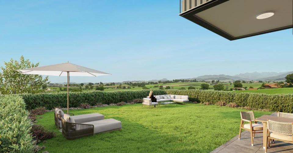 Magnifique appartement de 3.5 pces très lumineux avec jardin privatif - Appartement 3.5 pièces - image - 9