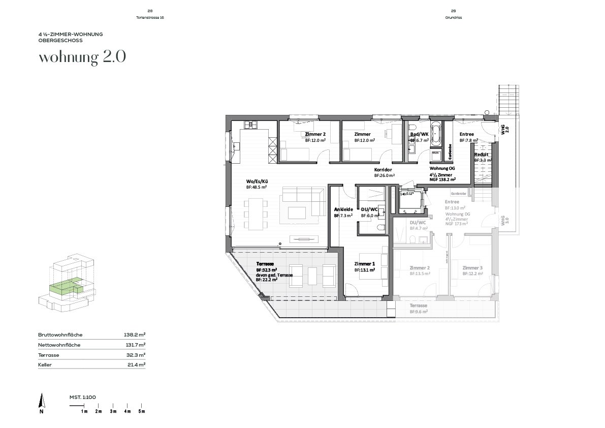 Grosse 4.5-Zimmer Wohnung im Obergeschoss, 138m2 Wohnfläche, See- und Bergsicht, an naturnaher Lage - Bild 5