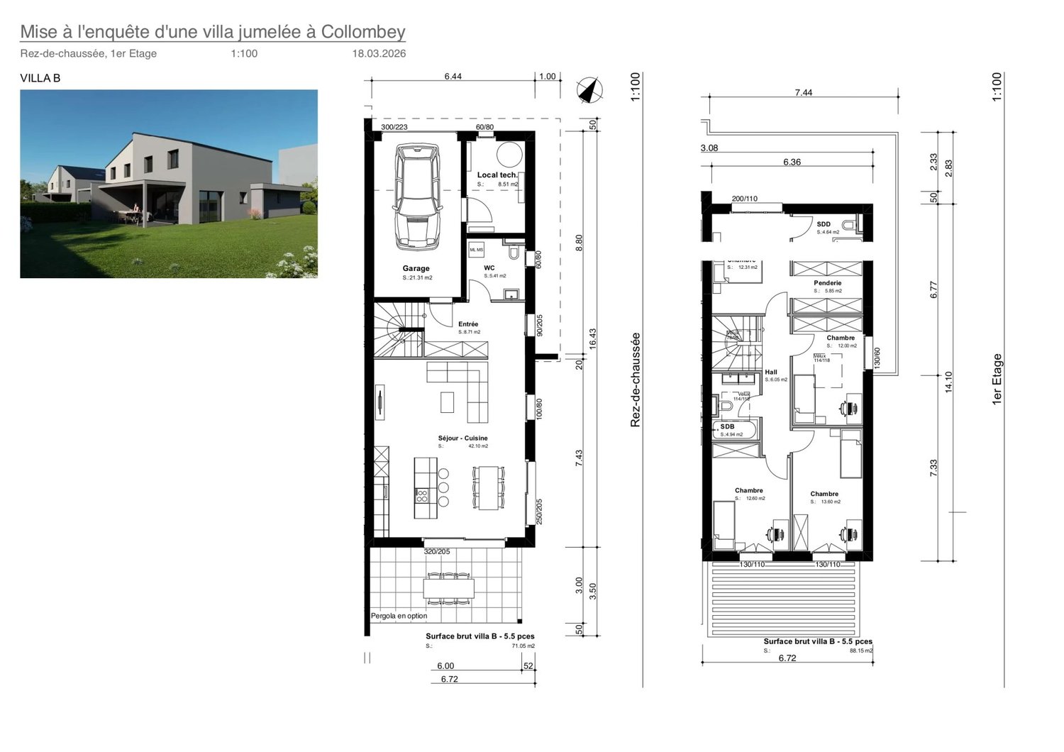 Villa jumelée contemporaine de 5.5 pièces -  Bild 3