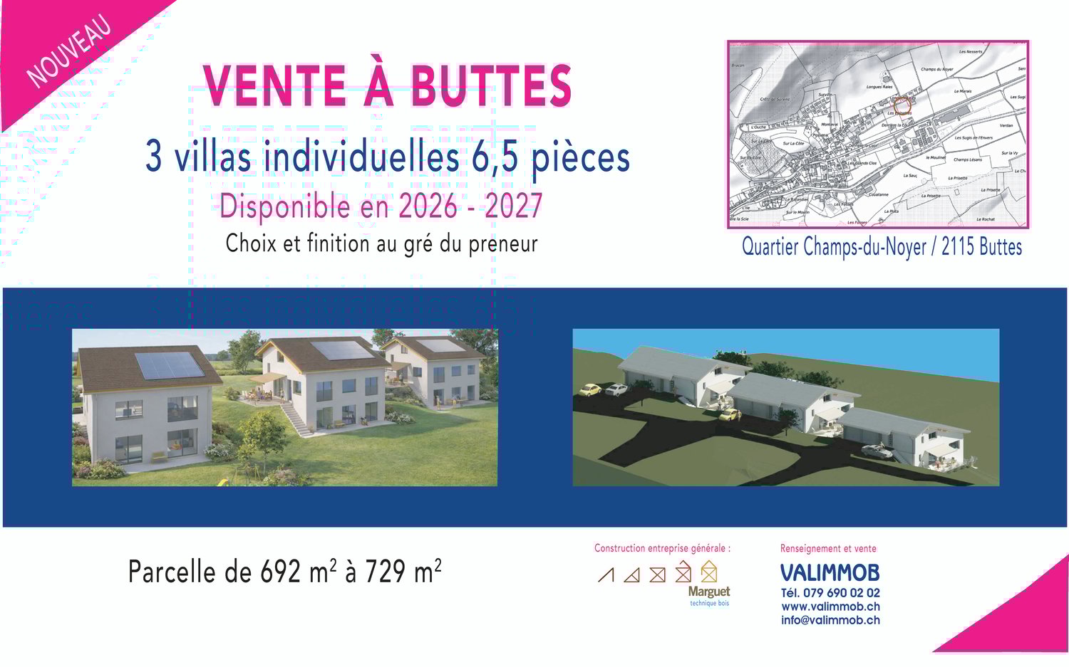 2115 Buttes/NE Nouvelle construction de 3 villas individuelles - Bild 1