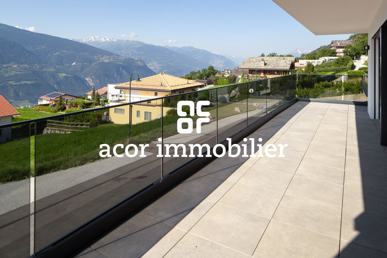 Villa Saphir B - Résidence 5.5 pièces de standing à Chermignon - Vue balcon