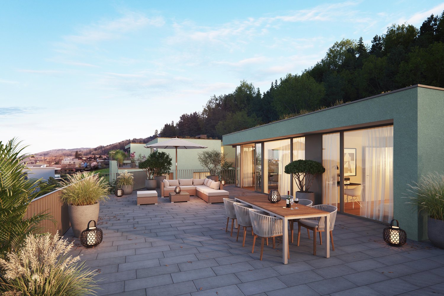 "Im Eich" Neuenhof - Ruhig und zentral wohnen - Visualisierung Terrasse