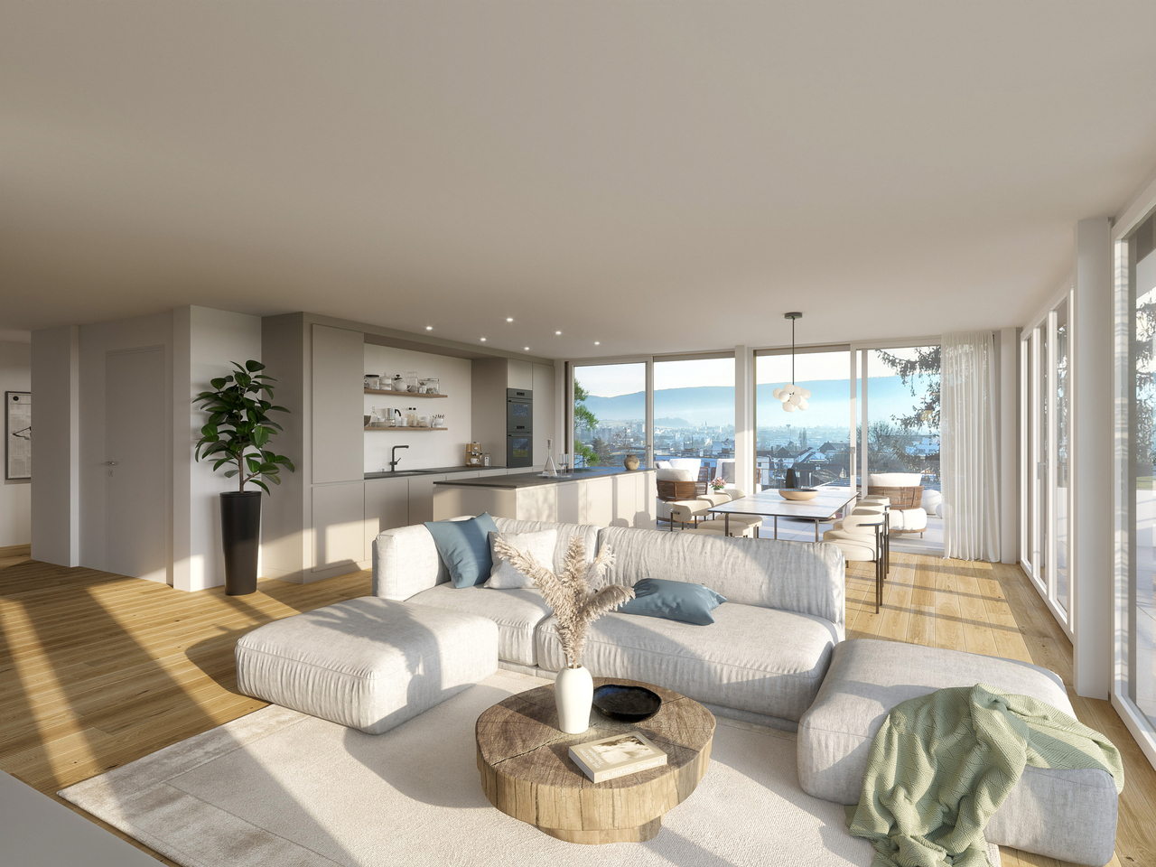 Exquisite Attika-/Maisonettewohnung mit atemberaubender Dachterrasse - Attika - Wohnbereich