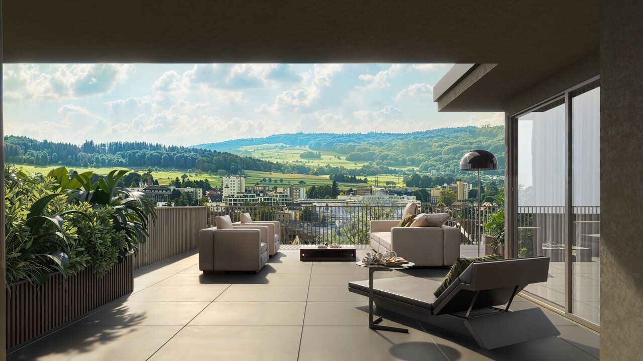 Neubauprojekt mit Weitblick in die Berge  5 ½ Zi-DEFHs (A) in Wohlen - Animation