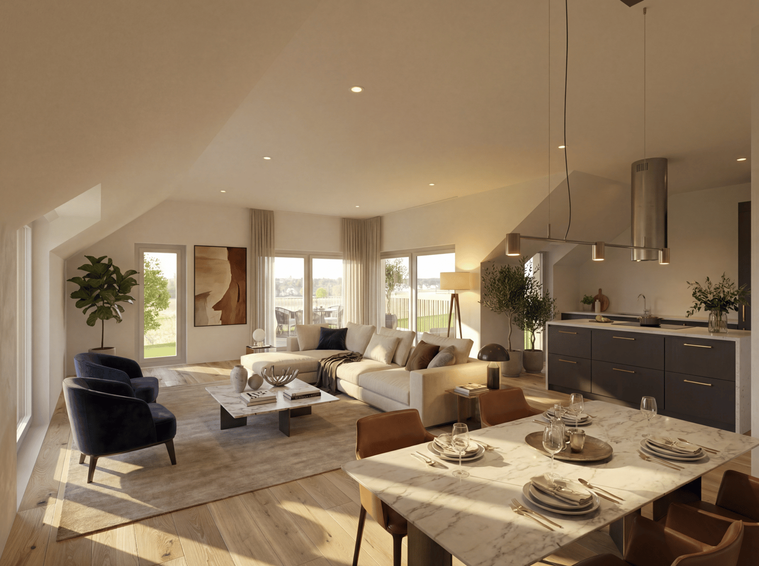 Luxuriöse 3.5-Zimmer Attikawohnung im Neubau mit architektonischer Eleganz + exklusiver Dachterrasse - Bild 3