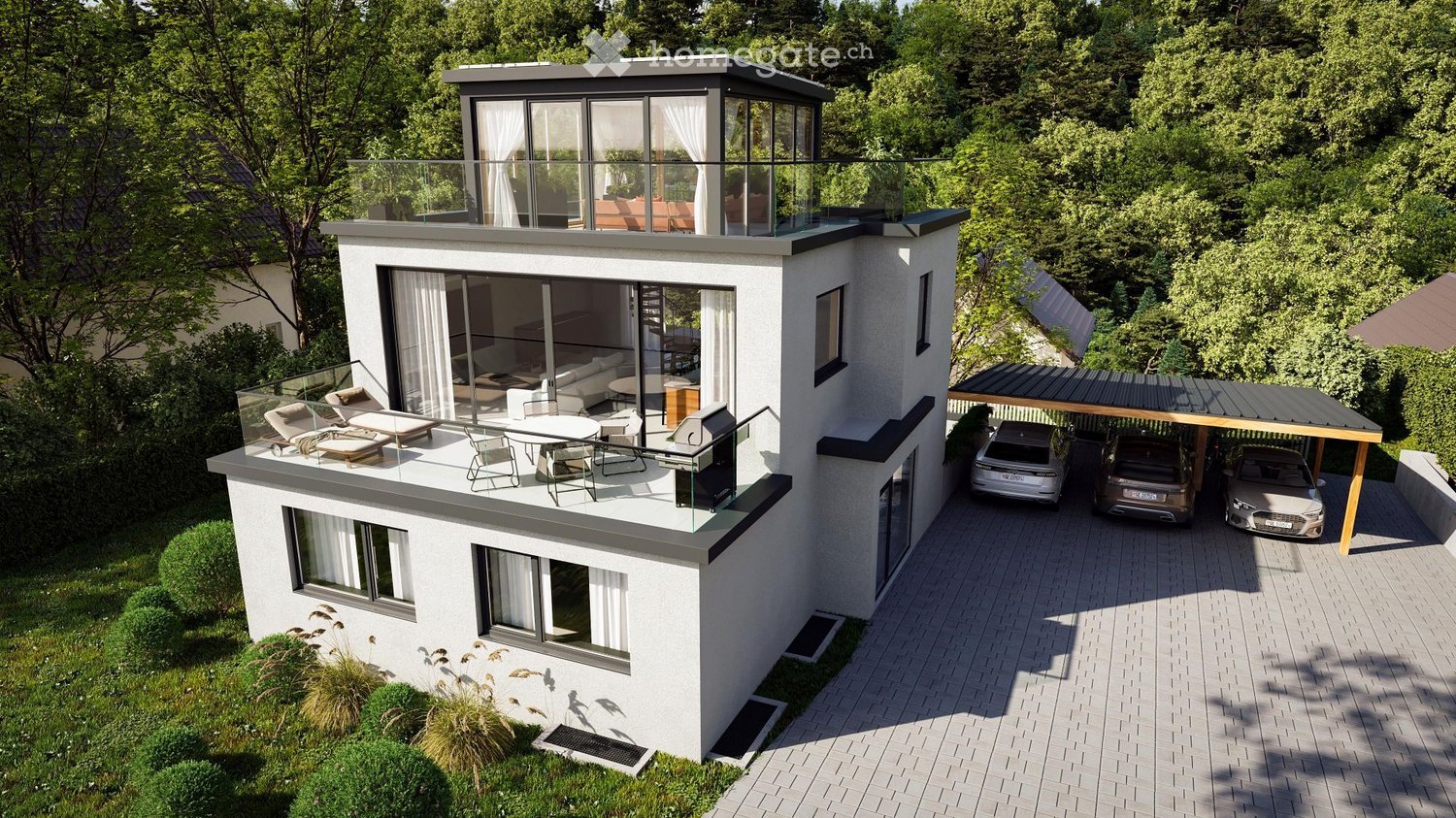 Modernes 6.5-Zimmer-Einfamilienhaus mit Pool und Wellness-Bereich in Feuerthalen - Bild 1