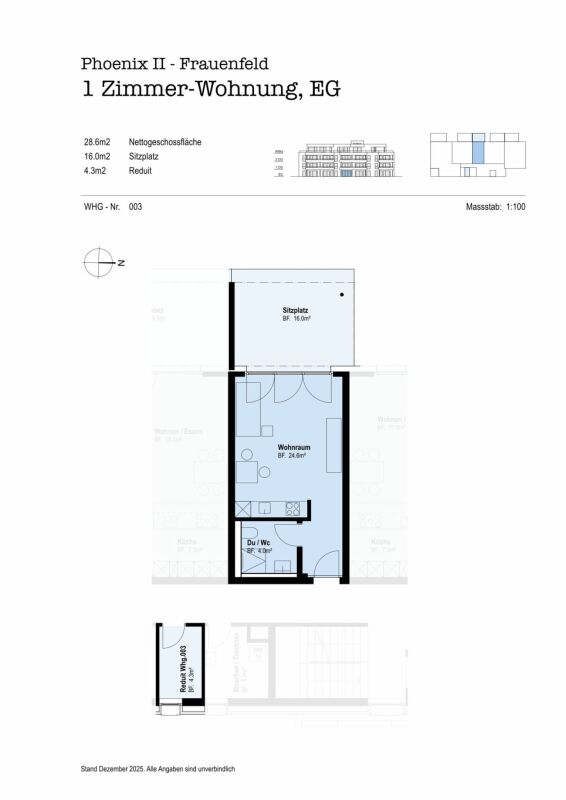Erstbezug - Moderne 1 Zimmer-Wohnung in ruhigem Quartier -  Bild 5