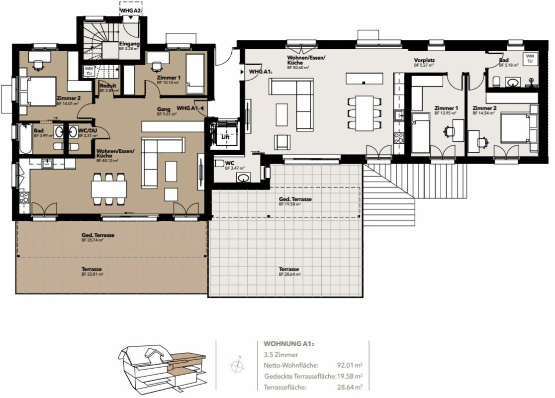 Neubau 3.5-Zimmer-Wohnung mit grosser Terrasse -  Bild 10