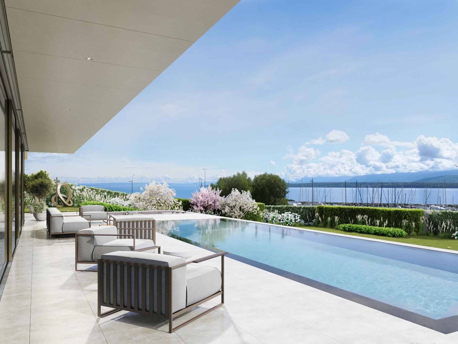 Villa d'exception au bord du lac - piscine miroir & espaces bien-être -  Bild 10