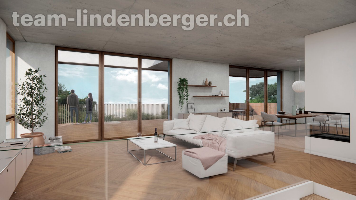 Letzte Wohnung! 4½ Zi.-Neubau-Attikawohnung in Binningen - Visualisierung Wohnbereich