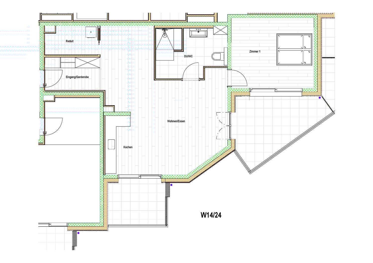 2.5-Zimmer-Wohnung mit durchdachtem Grundriss in moderner Überbauung - Grundriss