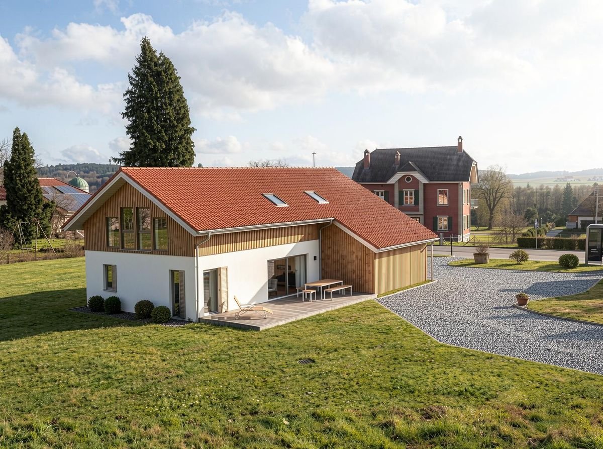 Villa jumelle de 5,5 pièces avec écurie pour 3 chevaux - permis en force - Bild 1