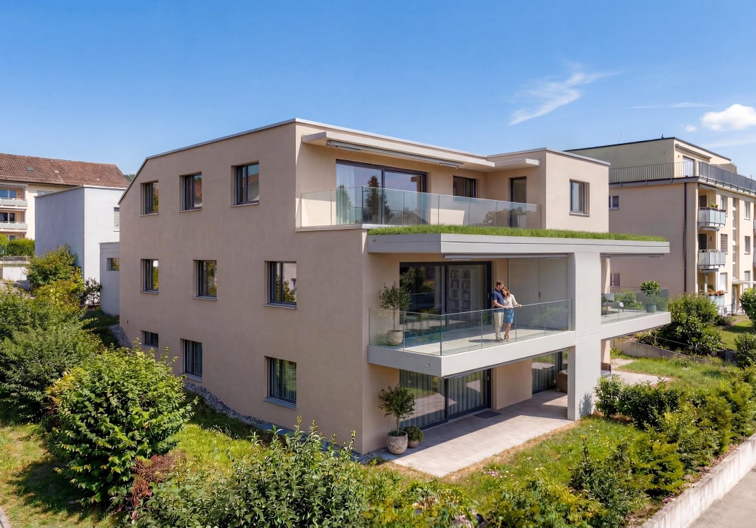 Geniale 5.5-Zimmer-Terrassenwohnung mit Keller/Waschen auf demselben Stock - Visualisierung