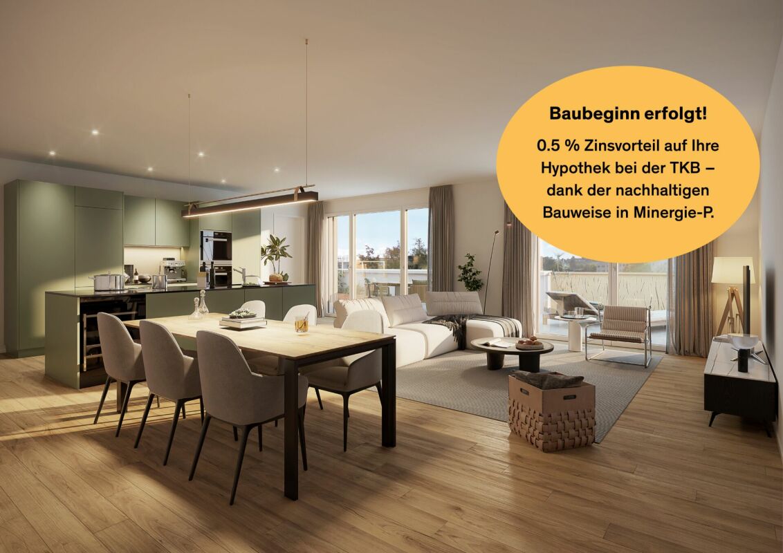 Neubauprojekt «Fliedergarten» - modernes Wohnen mit Stil und Nachhaltigkeit - hochwertige Obergeschosswohnung - Bild 1