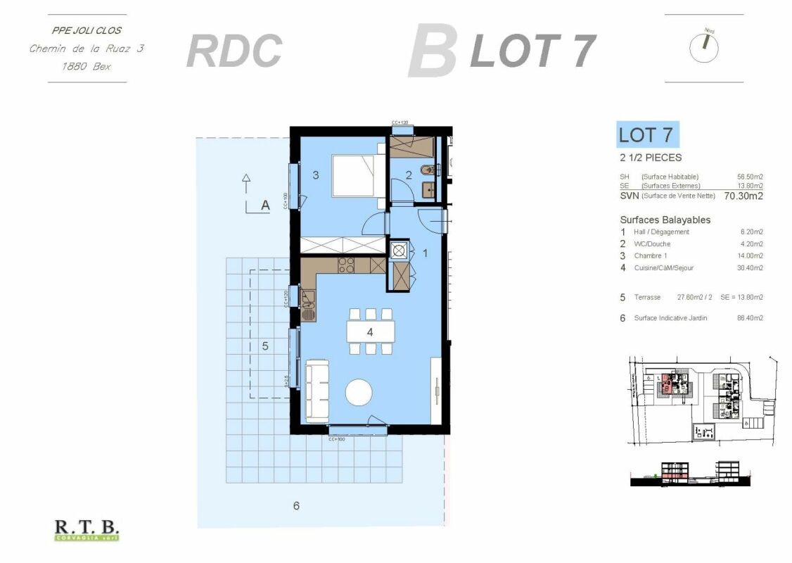 PPE Joli Clos lot 125-7 appartement de 2.5 pièces au rez-de-jardin - Bild 6