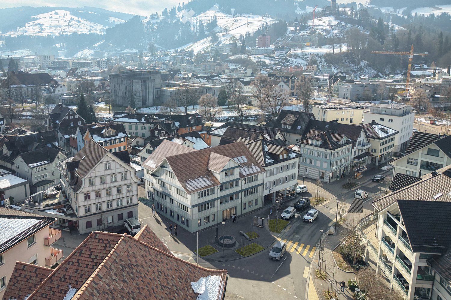 Neubau Dorfplatz 7 – neue 2.5- & 3.5-Zimmer-Eigentumswohnungen | Wattwil -  Bild 1