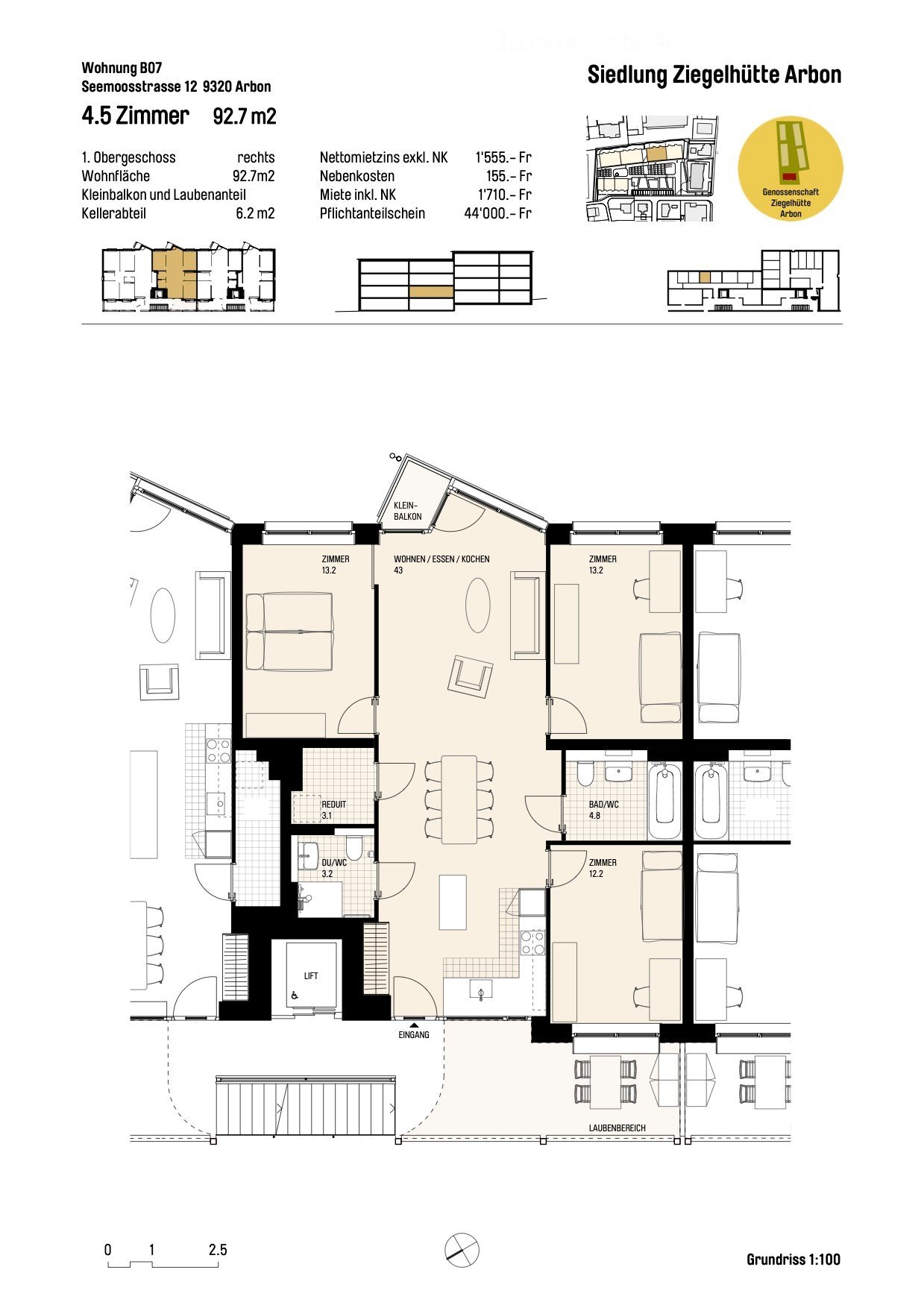 Erstbezug 4.5-Zimmer-Genossenschafts-Wohnungen in Arbon in unmittelbarer Nähe zum See -  Bild 12