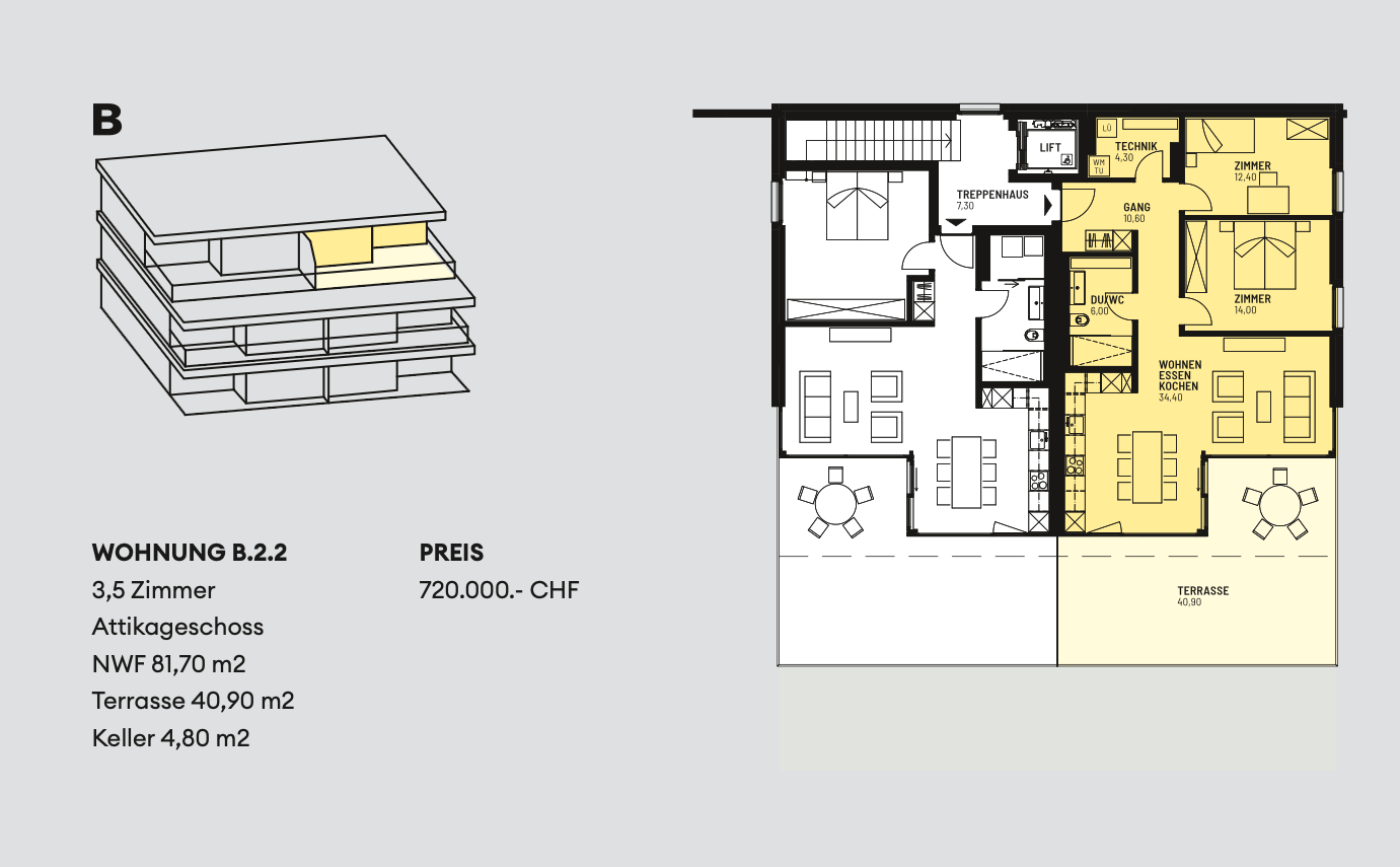 Attraktive 3.5-Zimmer-Attikawohnung im Neubauprojekt Bachgarten - Bild 12