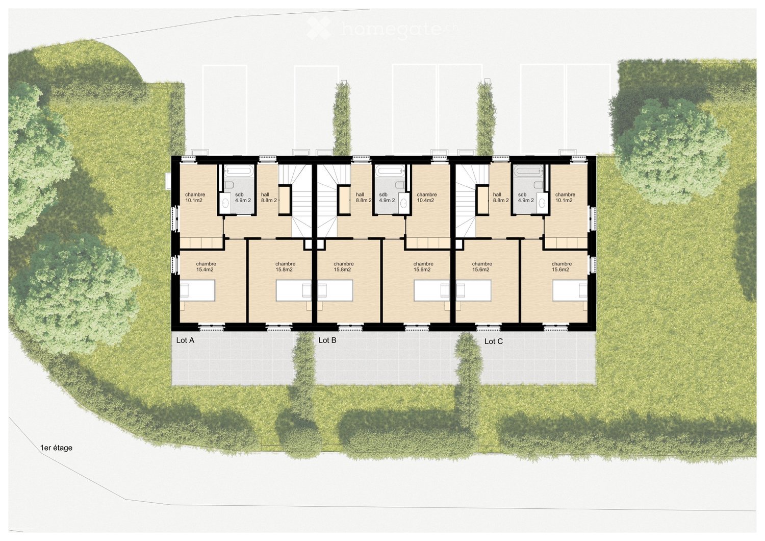 3 villas mitoyennes de 5.5 pièces à vendre à Marsens -  Bild 8