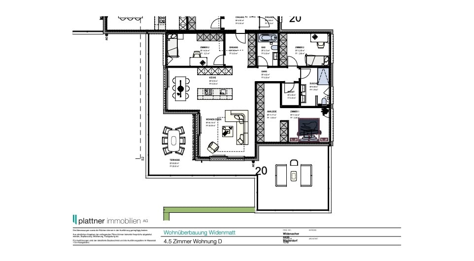 4.5 Zimmer Erdgeschosswohnung mit 88 m2 Balkon - Bild 9
