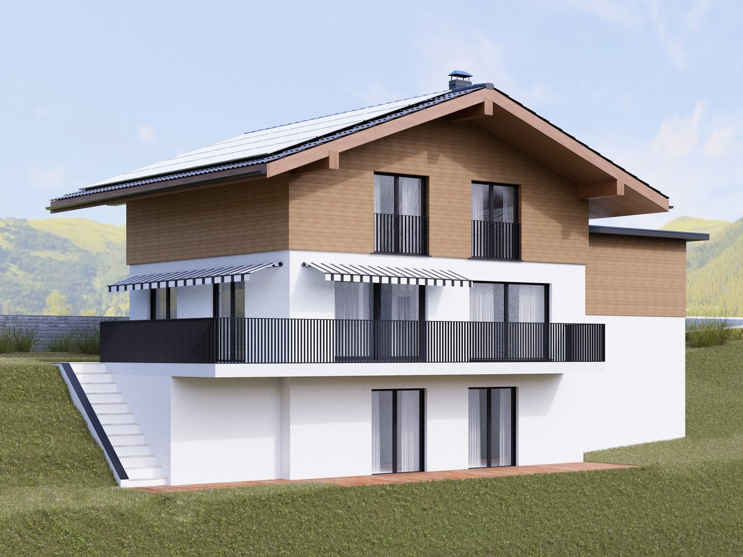 Neubau 6-Zimmer-Einfamilienhaus mit herrlichem Bergblick - Visualisierung