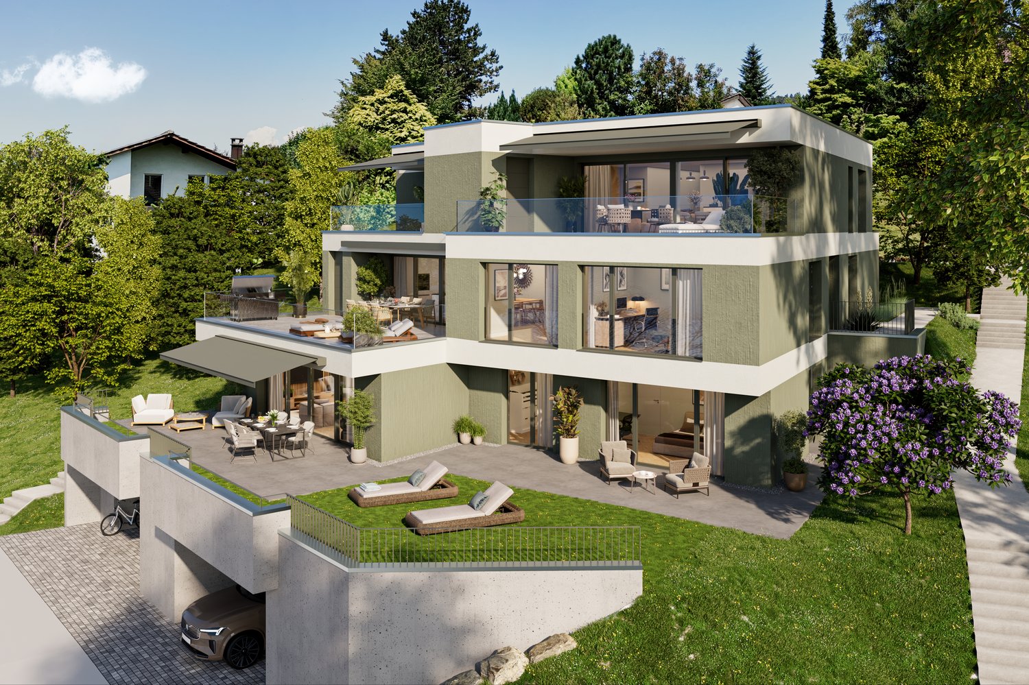 Moderne Attikawohnung mit See- und Bergpanorama - Walde Immobilien AG