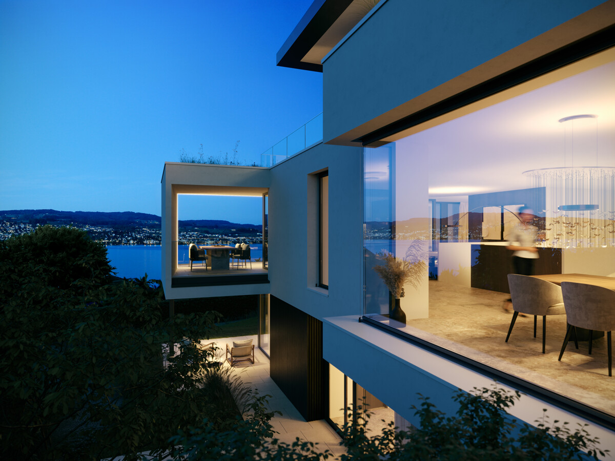 ICONIC Nox: Luxuriöse Neubauresidenz mit Seesicht in Oberrieden - Visualisierung_Aussenansicht