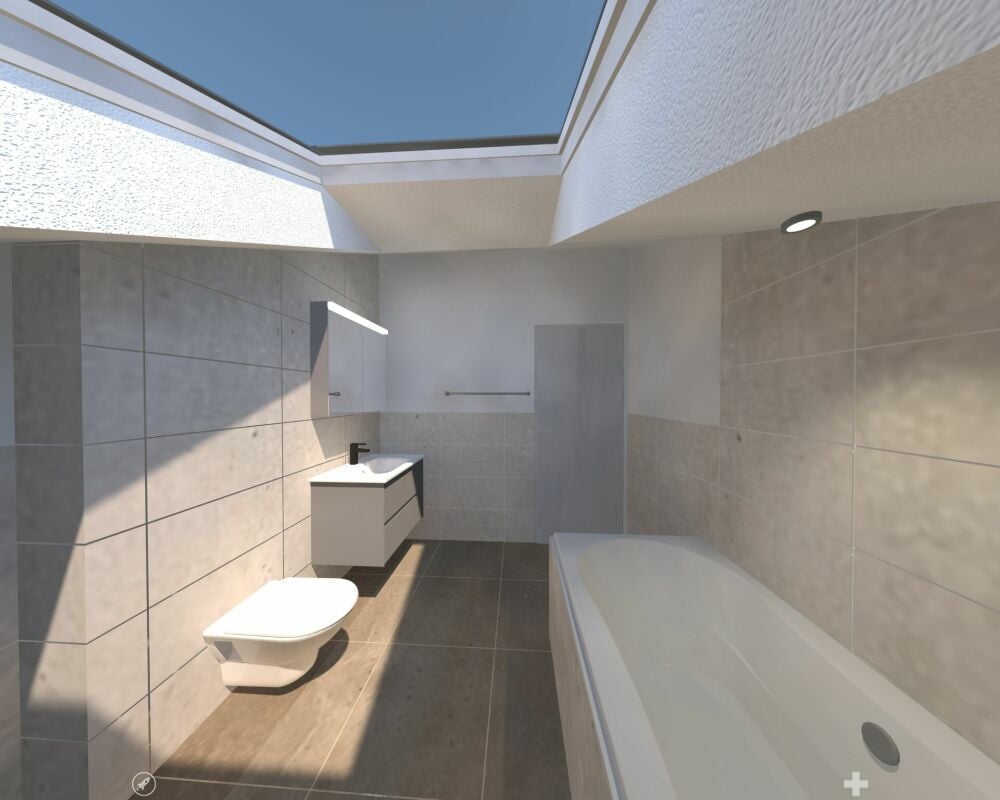 4.5-Zimmerwohnungen im Dachgeschoss mit zusätzlicher Galerie - Dachgeschoss Badezimmer mit Badewanne