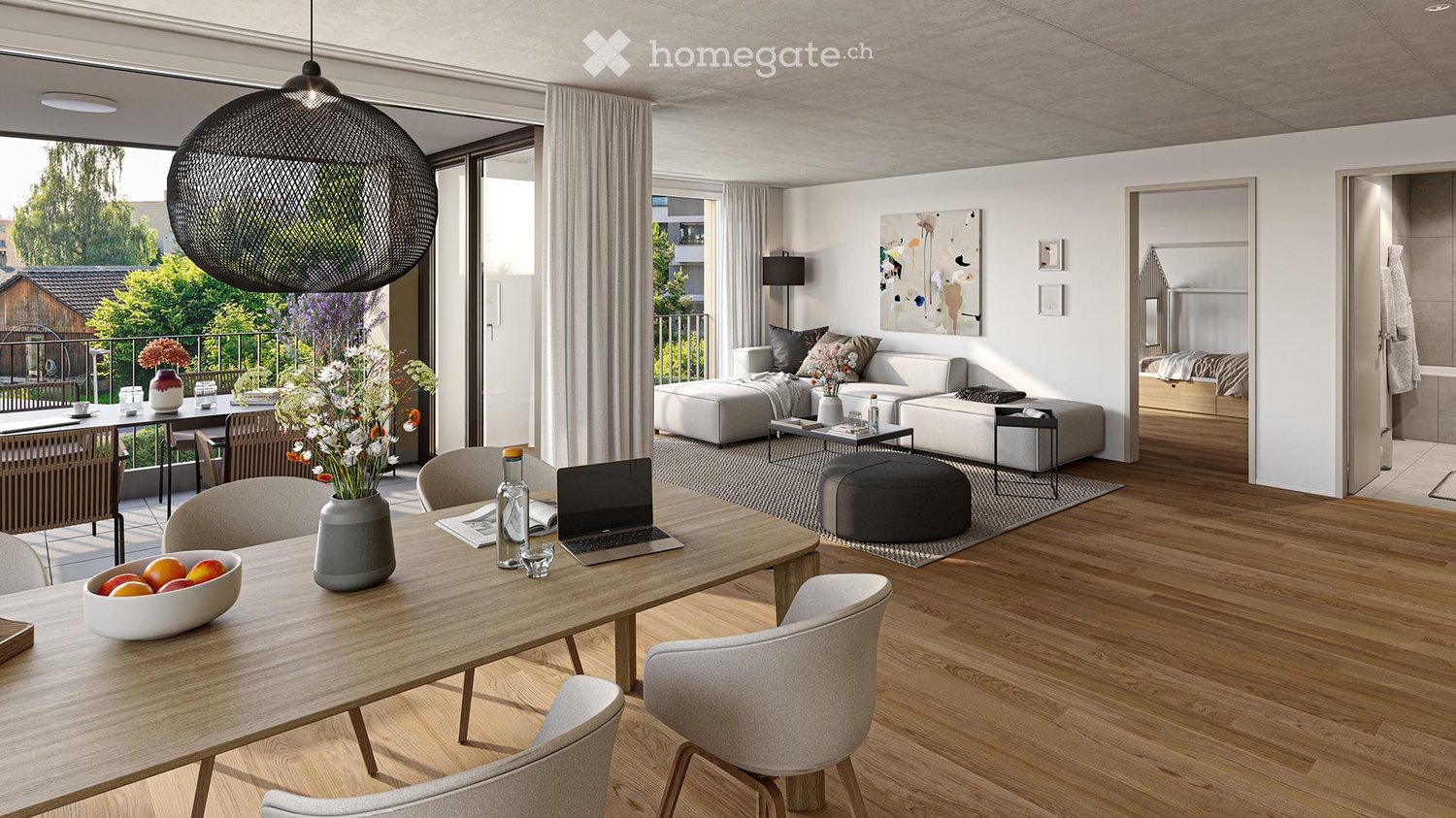 Erstbezug mit Eigentumsstandard – stilvolle 2.5-Zimmer-Wohnung an top Lage in Suhr -  Bild 1
