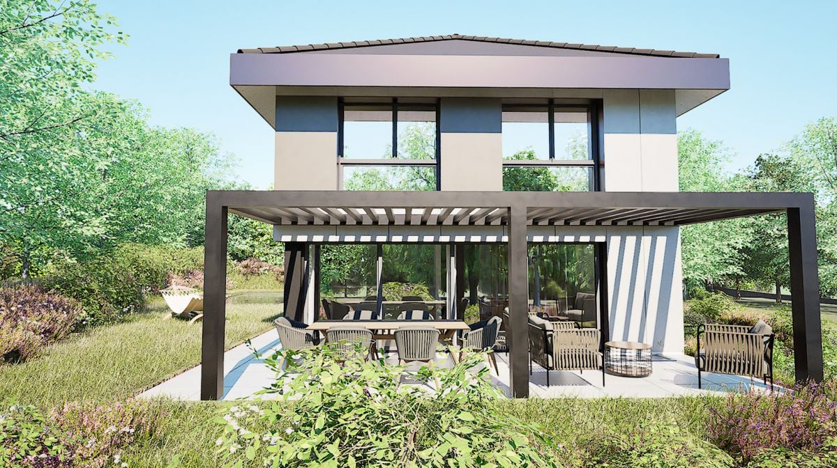 A GIEZ, splendide maison individuelle de 5 pièces avec deux terrasses (clés en main) - Vue pergola