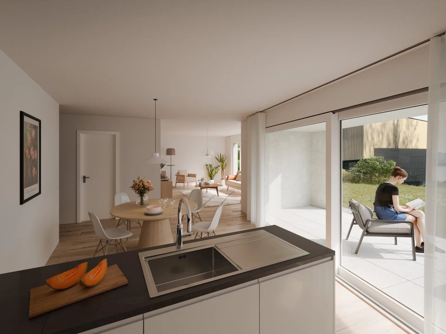 Les Capites - Appartement de 5,5 pièces avec jardin -  Bild 2