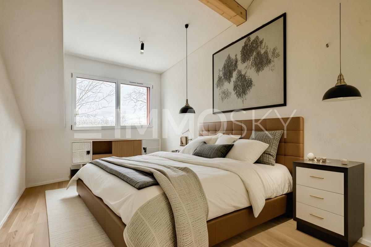 Rare à Echichens: Maison jumelle neuve aux portes de Morges - Belle chambre étage (home staging)