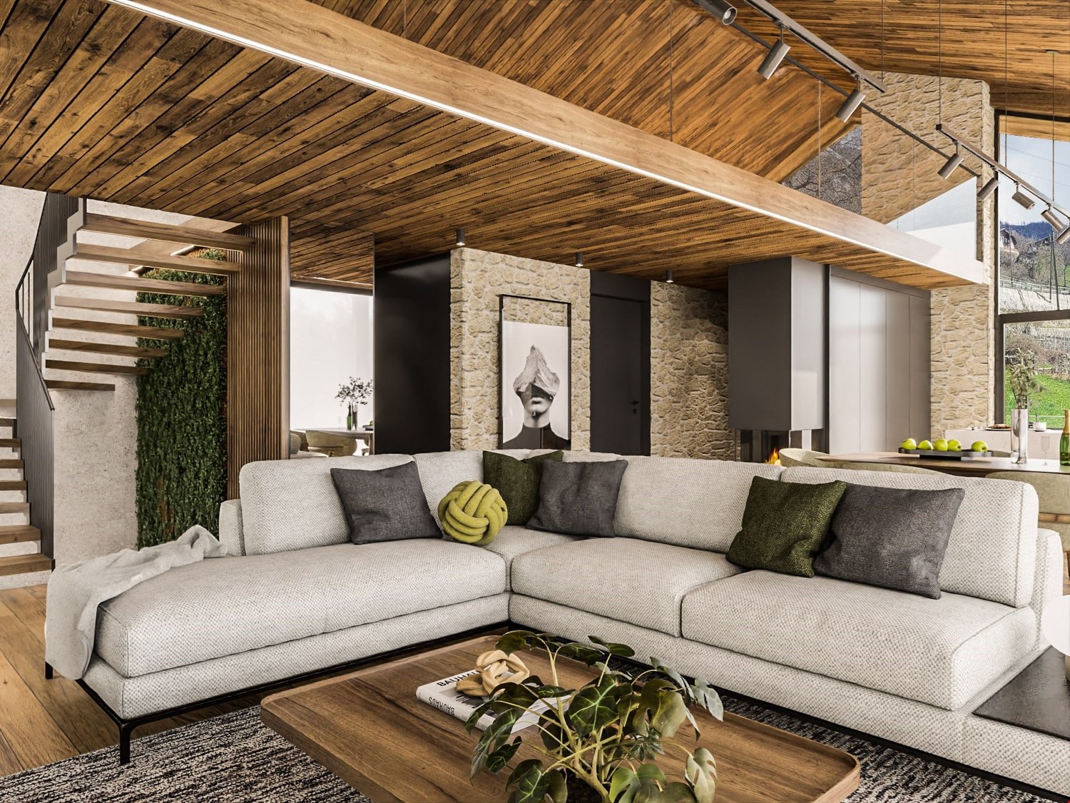 Einzigartiges Einfamilienhaus in Steg - Wohnbereich