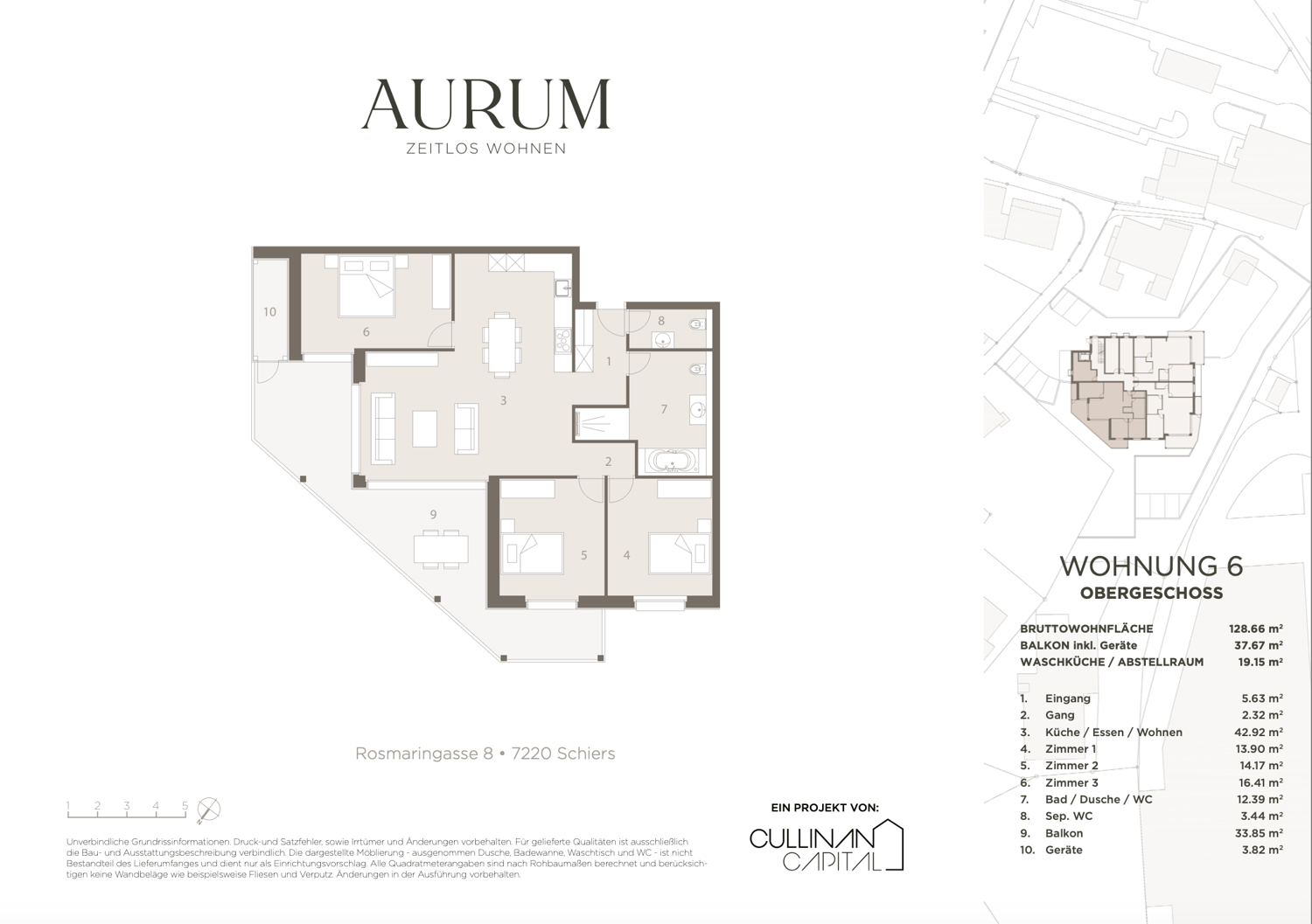 Exklusive 4.5 Zimmer Neubauwohnung mit grosszügiger Balkonfläche - 129m2 - CHF 855'000.00 -  Bild 13