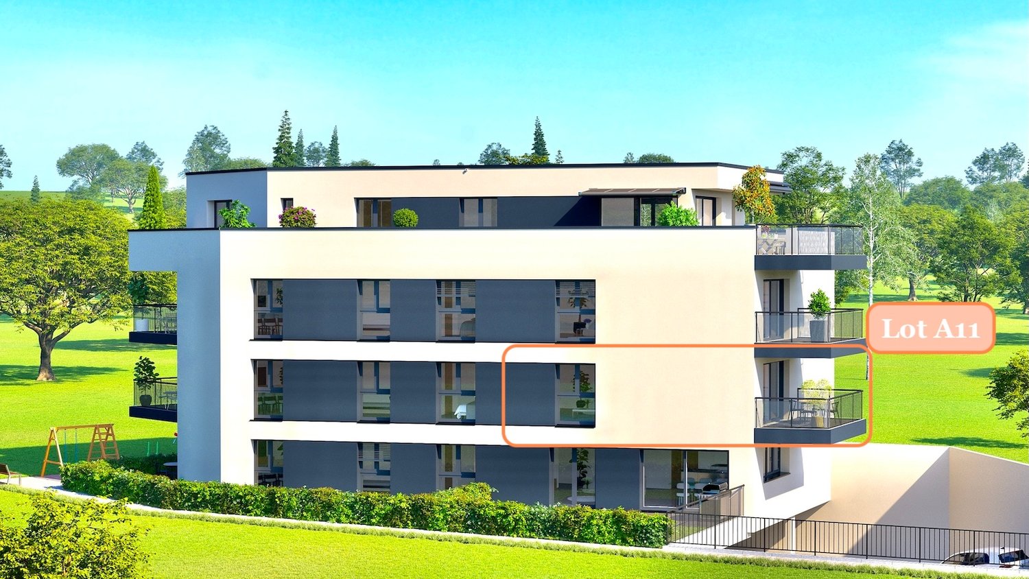 Magnifique appartement de 4,5 pièces avec balcon à Attalens (A11) -  Bild 1