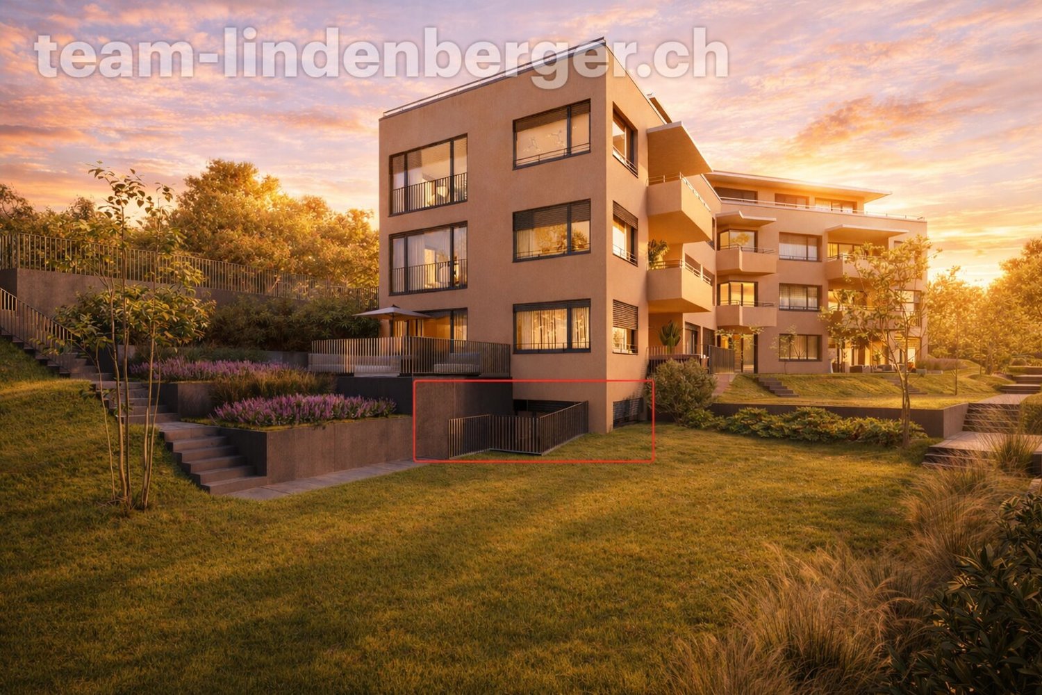 1 Zi.-Souterrainwohnung (W1) - nur noch wenige verfügbar! - Visualisierung W1 markiert