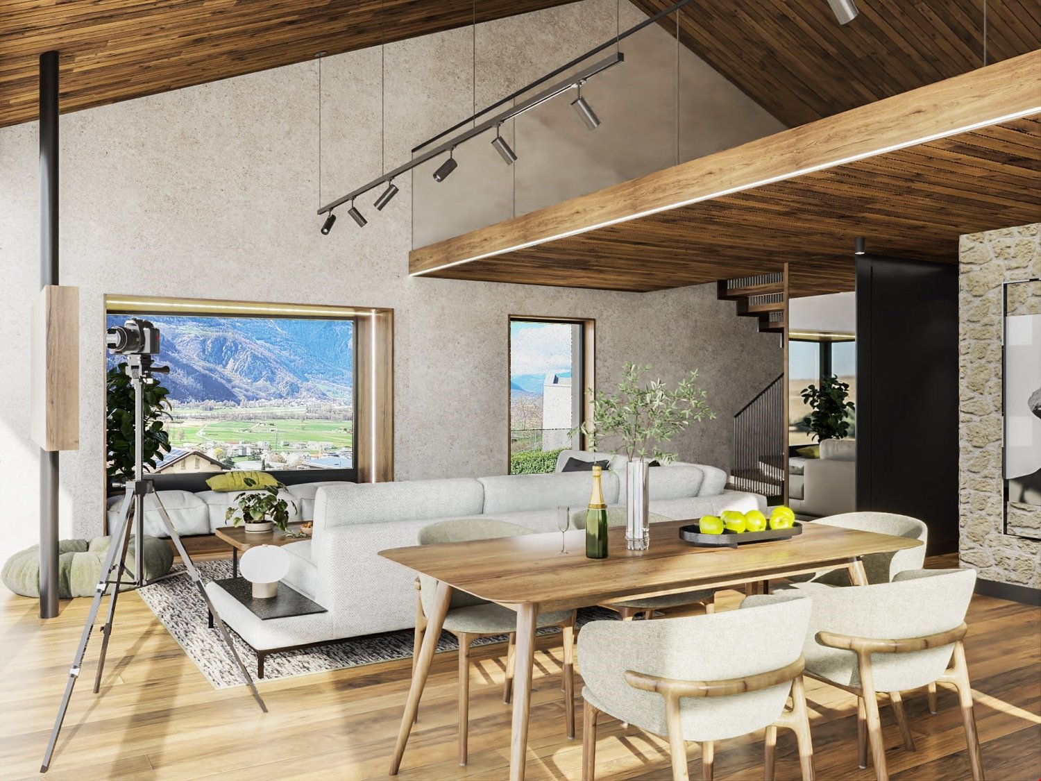 Einzigartiges Einfamilienhaus in Steg - Wohnbereich