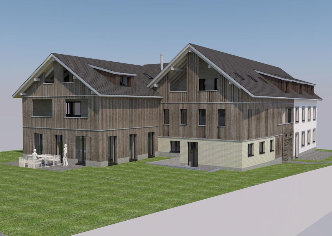 Neubau 4.5-Zimmer-Eigentumswohnung (DG mit Galerie, Nr. 8) im ländlichen Liebensberg (Gemeinde Wiesendangen) - Südwestseite