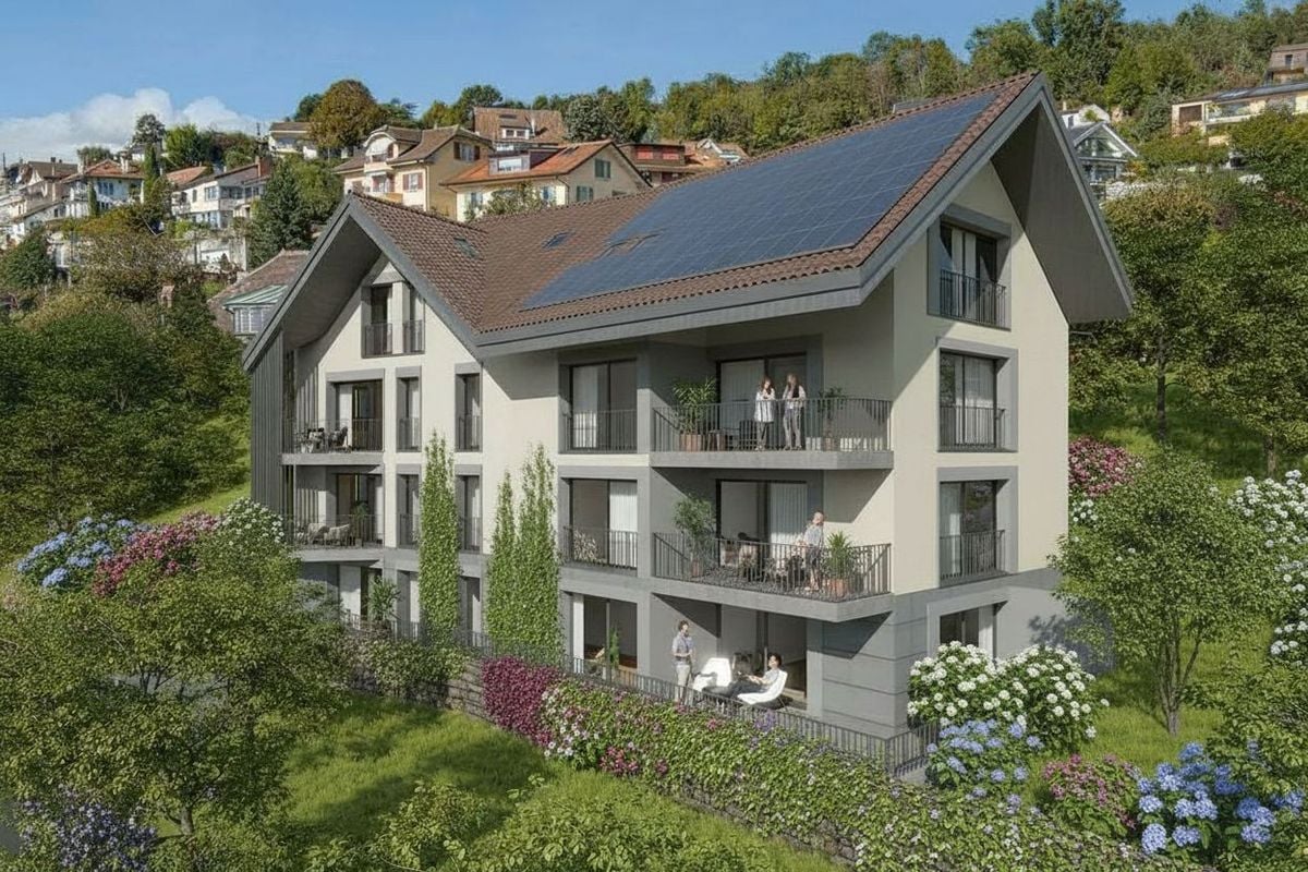 Superbe appartement neuf, grande surface, vue lac et balcon généreux -  Bild 4