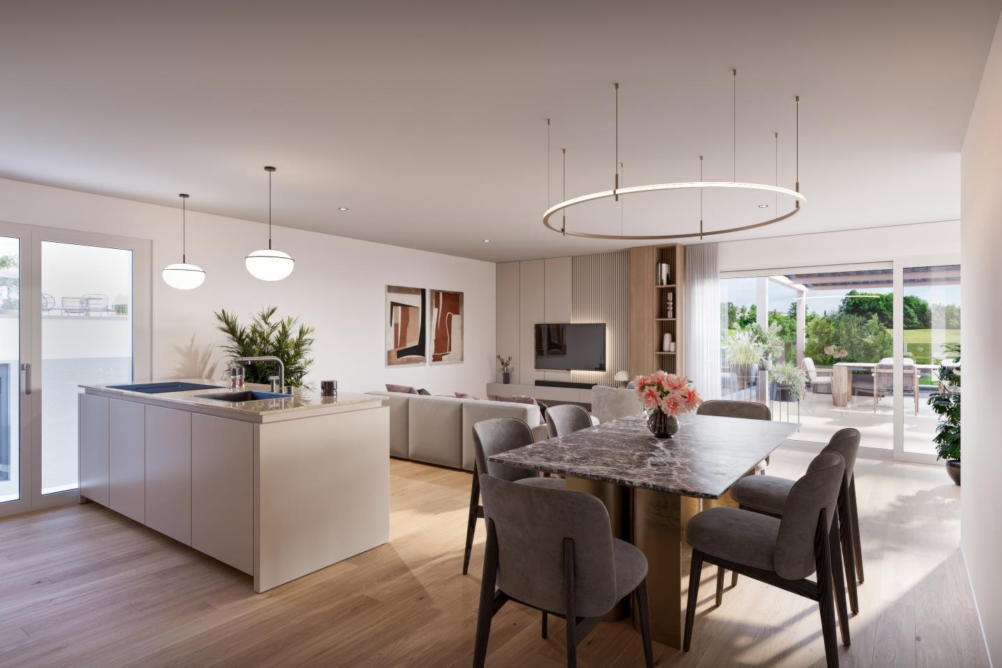 Neubauprojekt "Drei Halden" - 4.5-Zi. Etagenwohnung im EG - Wohnen Essen Kochen