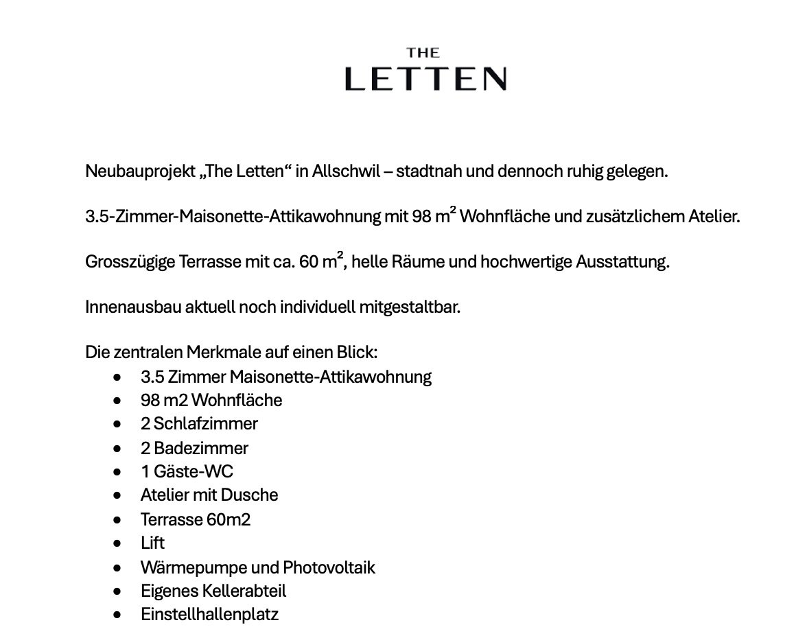 Maisonette-Penthouse mit grosser Terrasse - 3.5-Zi. Attikawohnung - 4