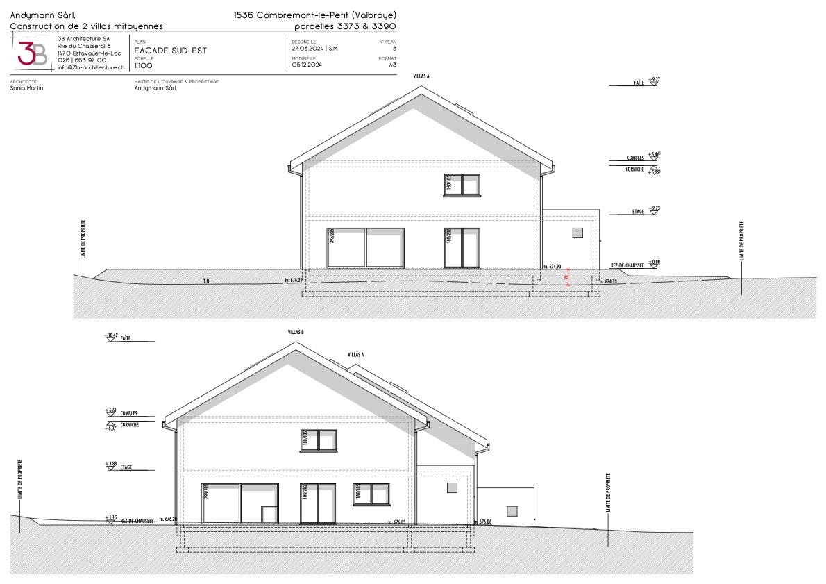 Villa neuve sur plan dans un espace verdoyant - Façade Sud Est