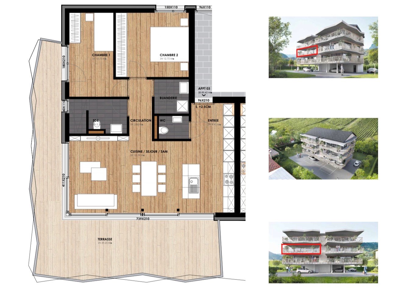 Appartement neuf de 3.5 pièces avec balcon et belle vue à Leytron -  Bild 3